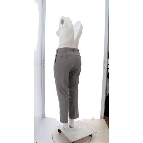 NWT LANDS' END NO IRON TWILL TAILORED PLAIN FRONT PANTS PEWTER HEATHER 34 & 37 - Picture 4 of 15